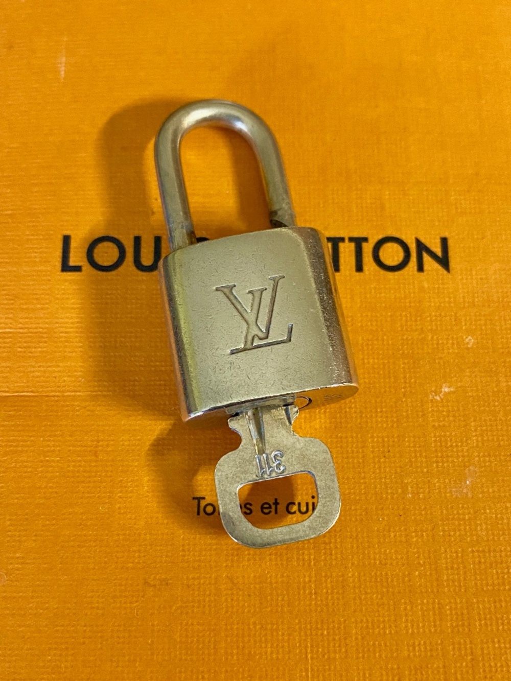 Louis Vuitton Brass Padlock & Key Set Lock #311 Authentic LV Bag Replacement